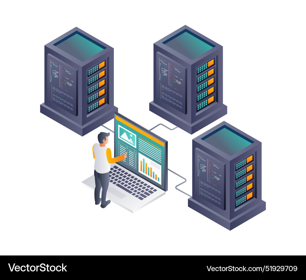 Security management in technological server Security management in technological server Vector Image