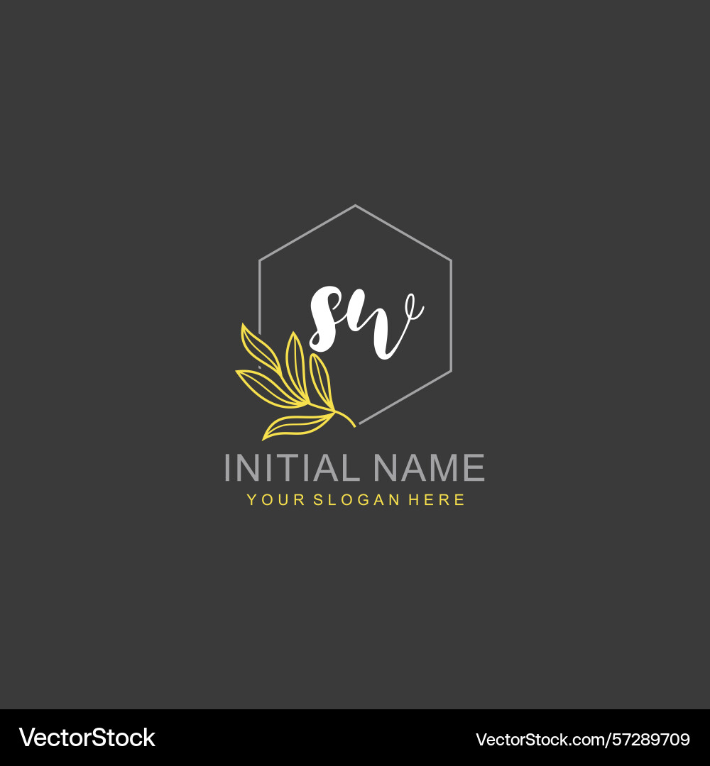 Sw initial logo templates with botanical elements Sw initial logo templates with botanical elements Vector Image