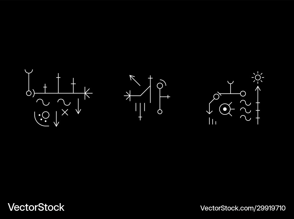Ancient geometry symbol set with circles wave Ancient geometry symbol set with circles wave vector image