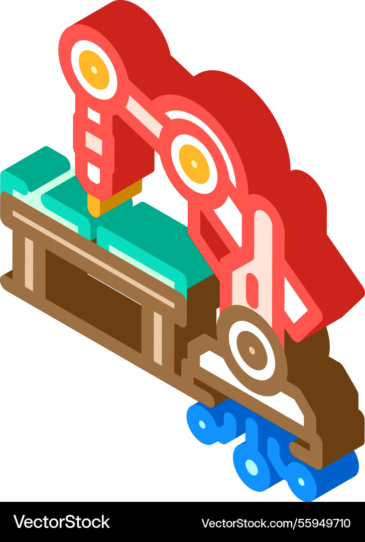 Automation robot deep learning isometric icon Vector Image
