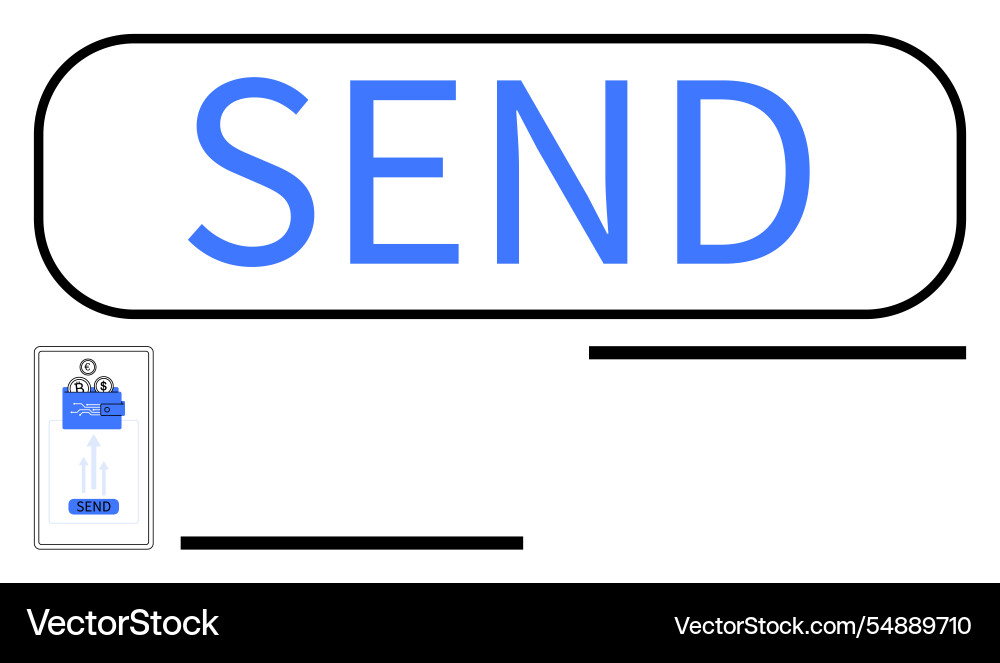 Bold send button with minimalist design Bold send button with minimalist design vector image