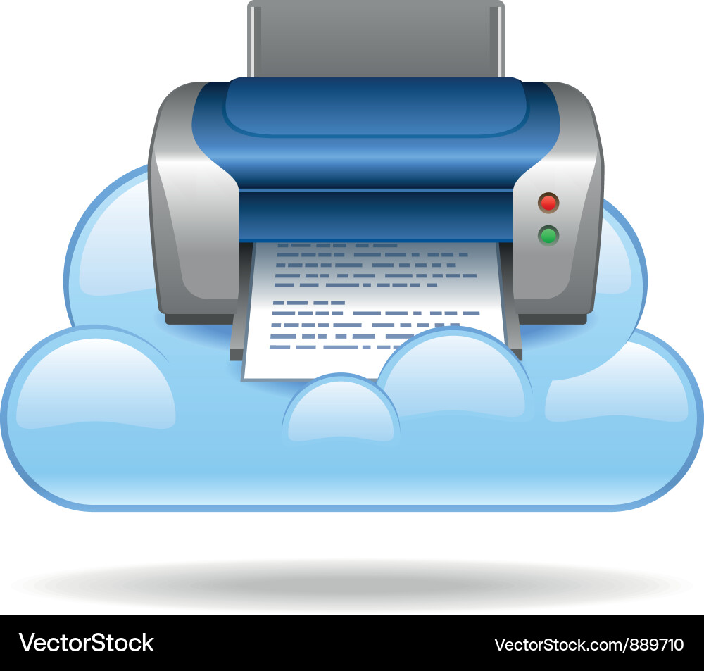 Cloud Printing Icon vector image