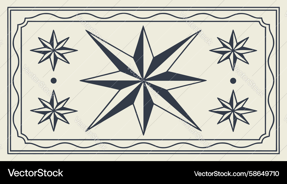 Decorative star and snowflake border pattern Vector Image