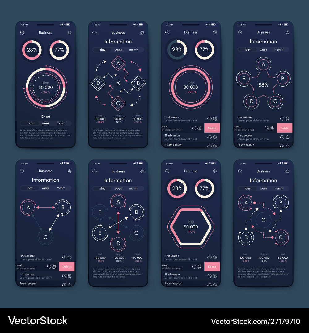 Different ui ux gui screens and flat web icons Different ui ux gui screens and flat web icons vector image