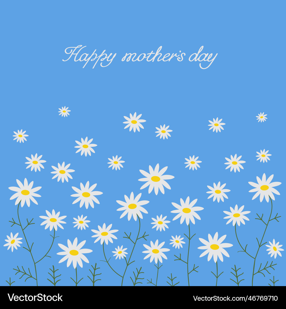 Floral Mothers Day Greeting Vector Image