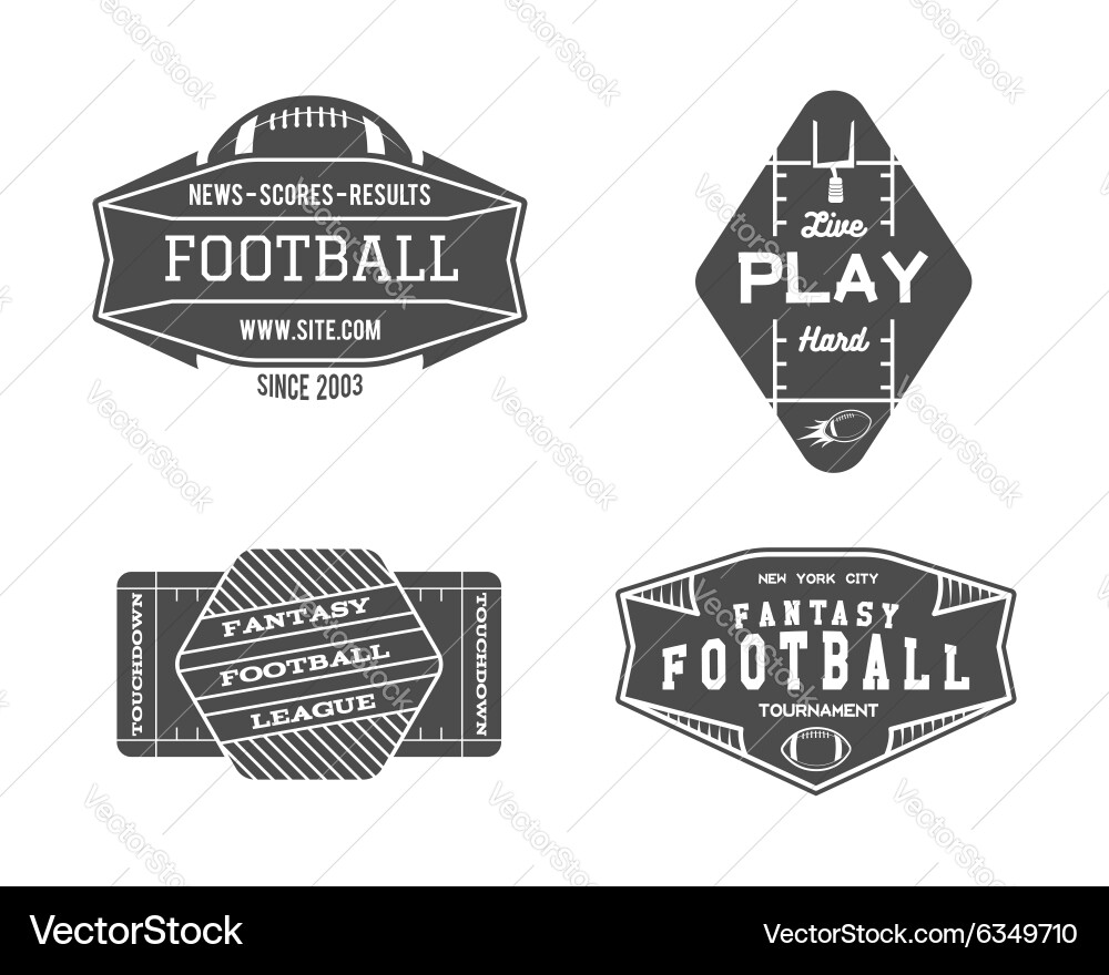 Football Field Badge Set Royalty Free Vector Image