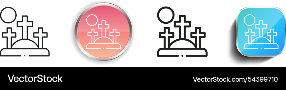 Golgotha icon thin linear regular and button Golgotha icon thin linear regular and button vector image