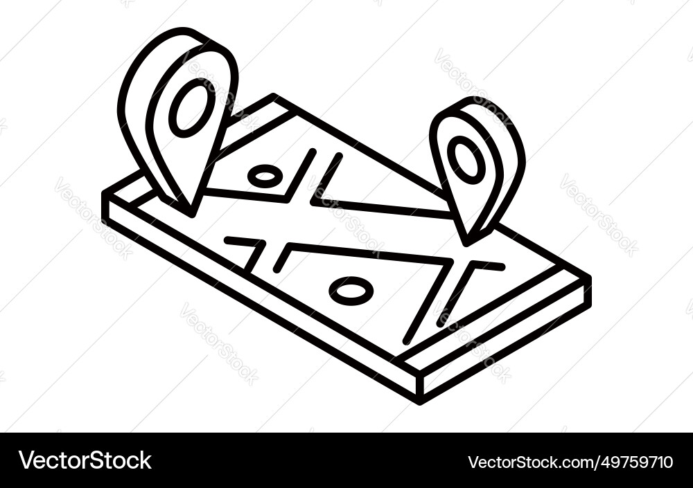 Gps-enabled smartphone maps simple line drawings Vector Image