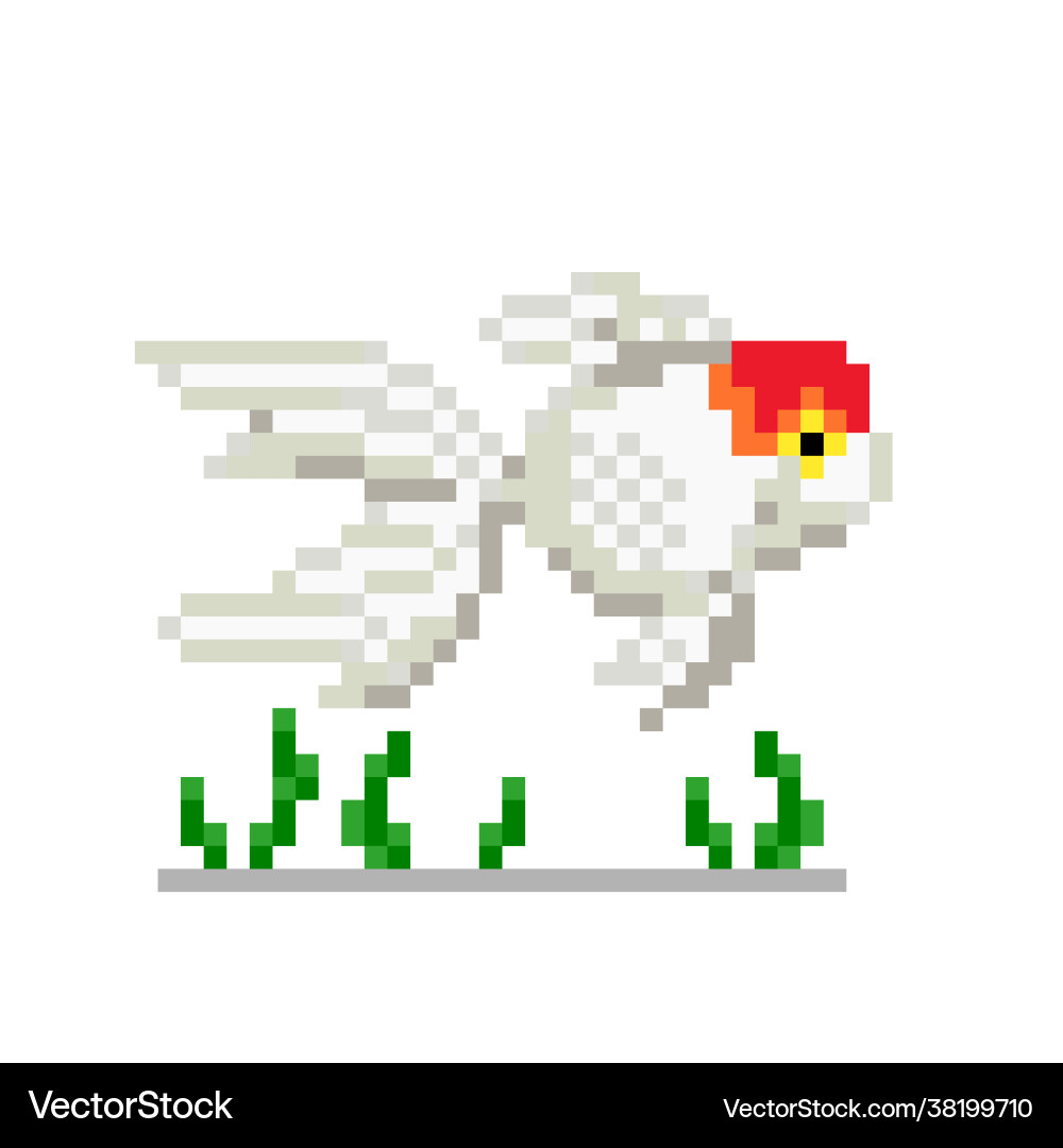 Pixel Goldfisch-Bild für Spielvermögen Pixel Goldfisch-Bild für Spielvermögen vektorbild