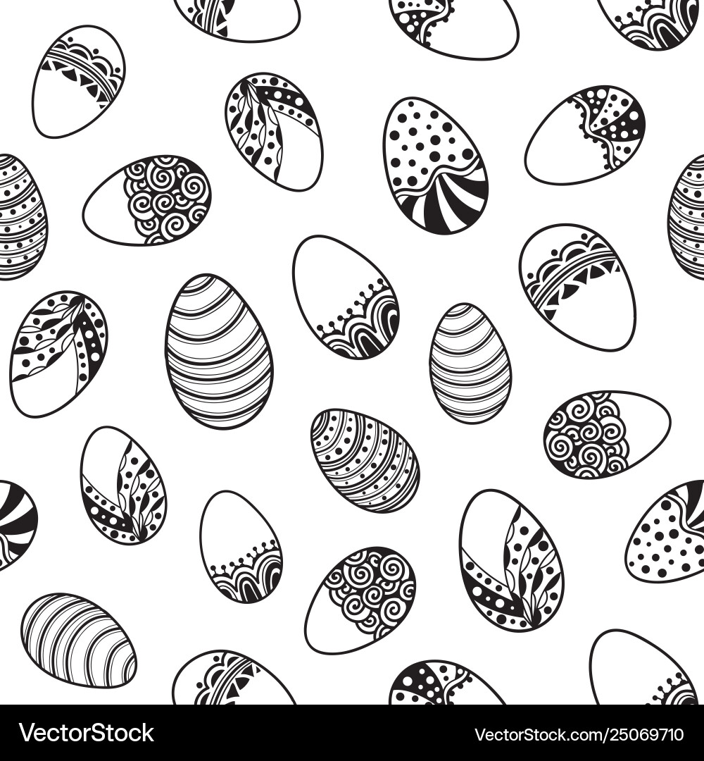 Seamless pattern with easter eggs Royalty Free Vector Image