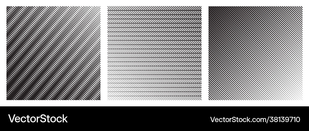 Set wave oblique smooth lines pattern Set wave oblique smooth lines pattern vector image
