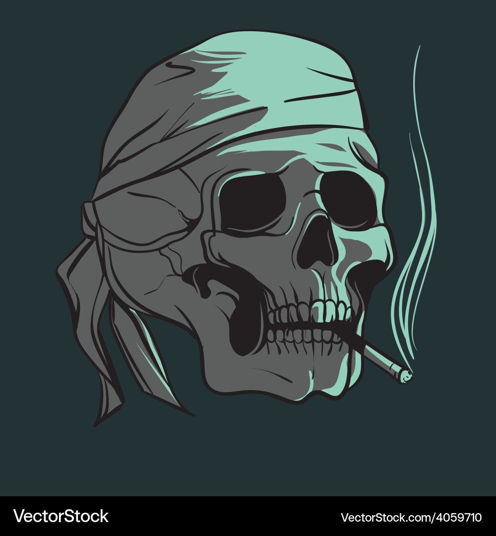 Smoking skull Royalty Free Vector Image - VectorStock