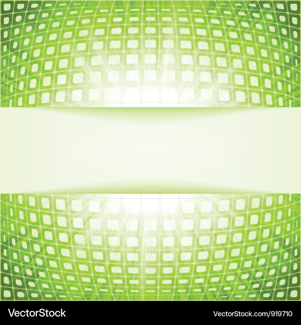 Techno Burst Squares - Green Flare Vector Image