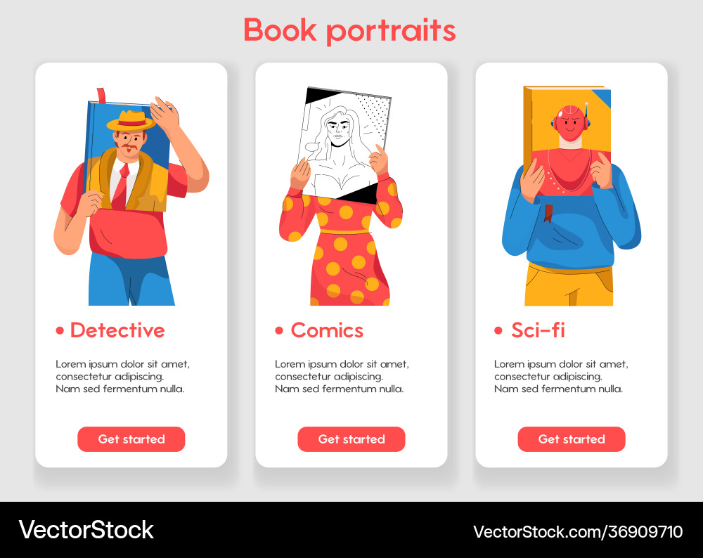 Template design for mobile app page with book Template design for mobile app page with book vector image