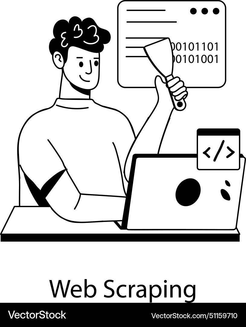 Web scraping vector image