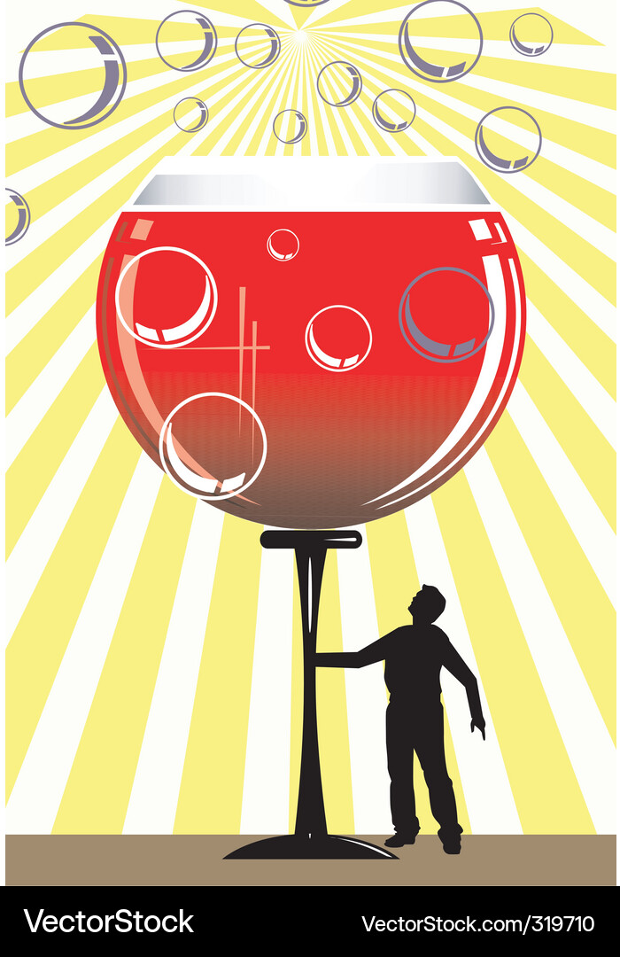 Wine and man Vector Image