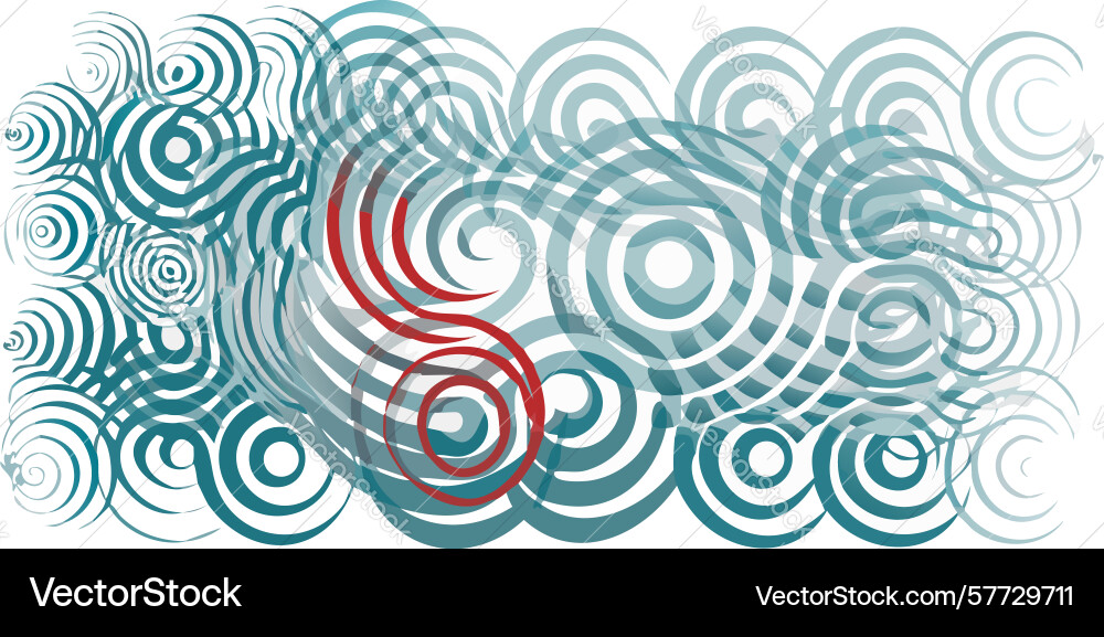 Abstract concentric circles fluid pattern design vector image