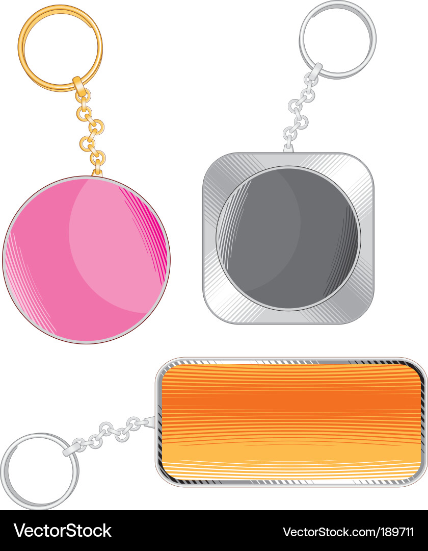 Colorful Key Chain Set Royalty Free Vector Image