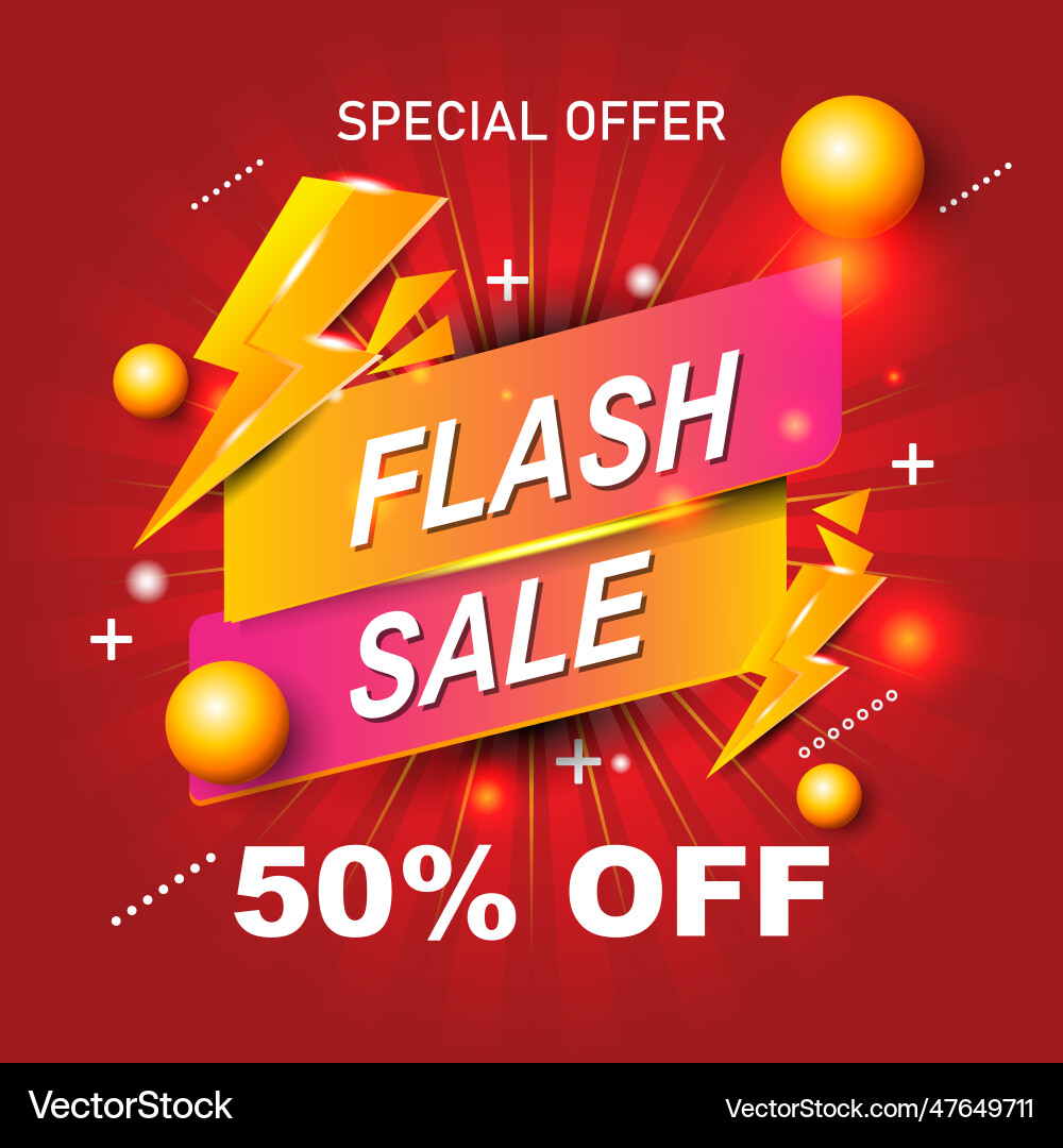 Flash sale template with gradient color concept vector image