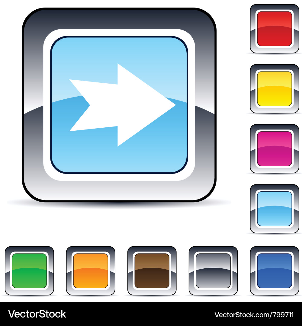 Forward arrow square button vector image