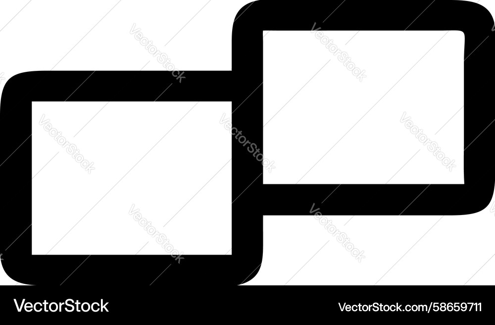 Intersecting rectangle icon object overlay Vector Image
