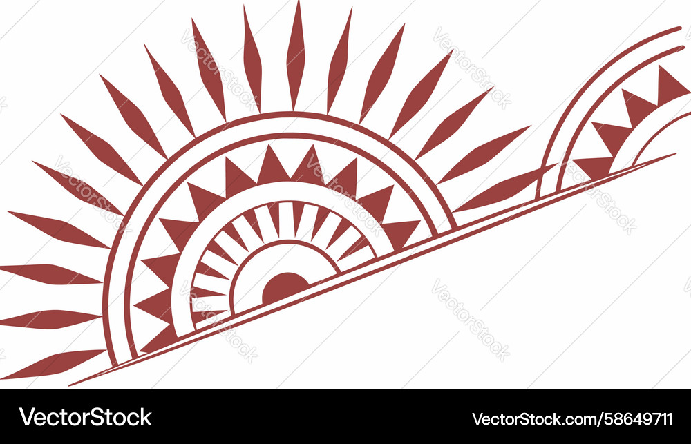 Radial sun ray pattern abstract element design Vector Image