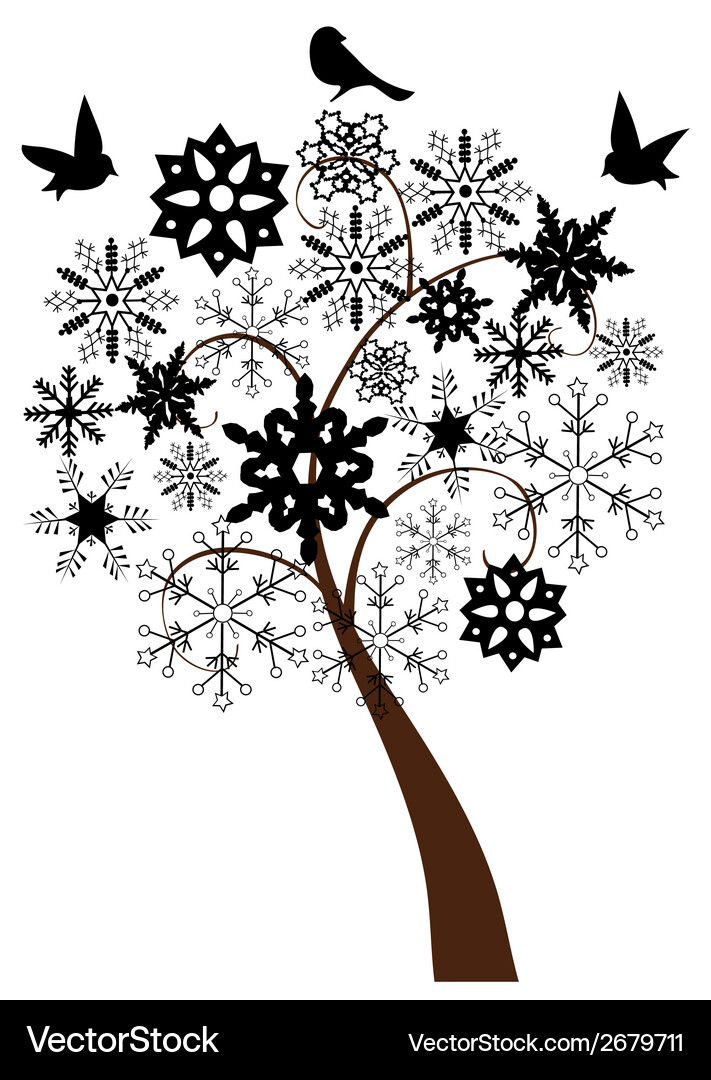 Snow tree Vector Image