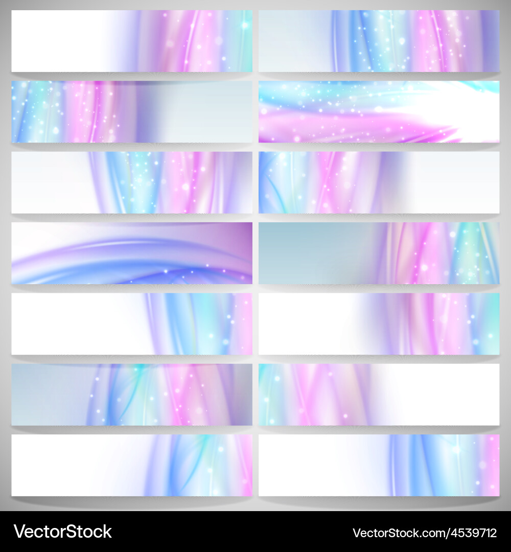Abstract headers set wave design Vector Image