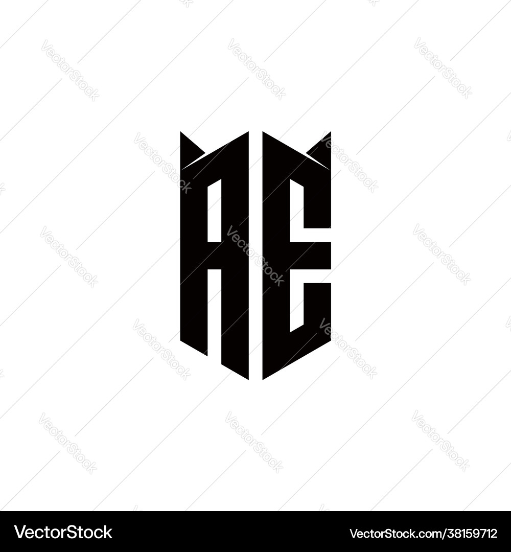 Ae logo monogram with shield shape designs Vector Image