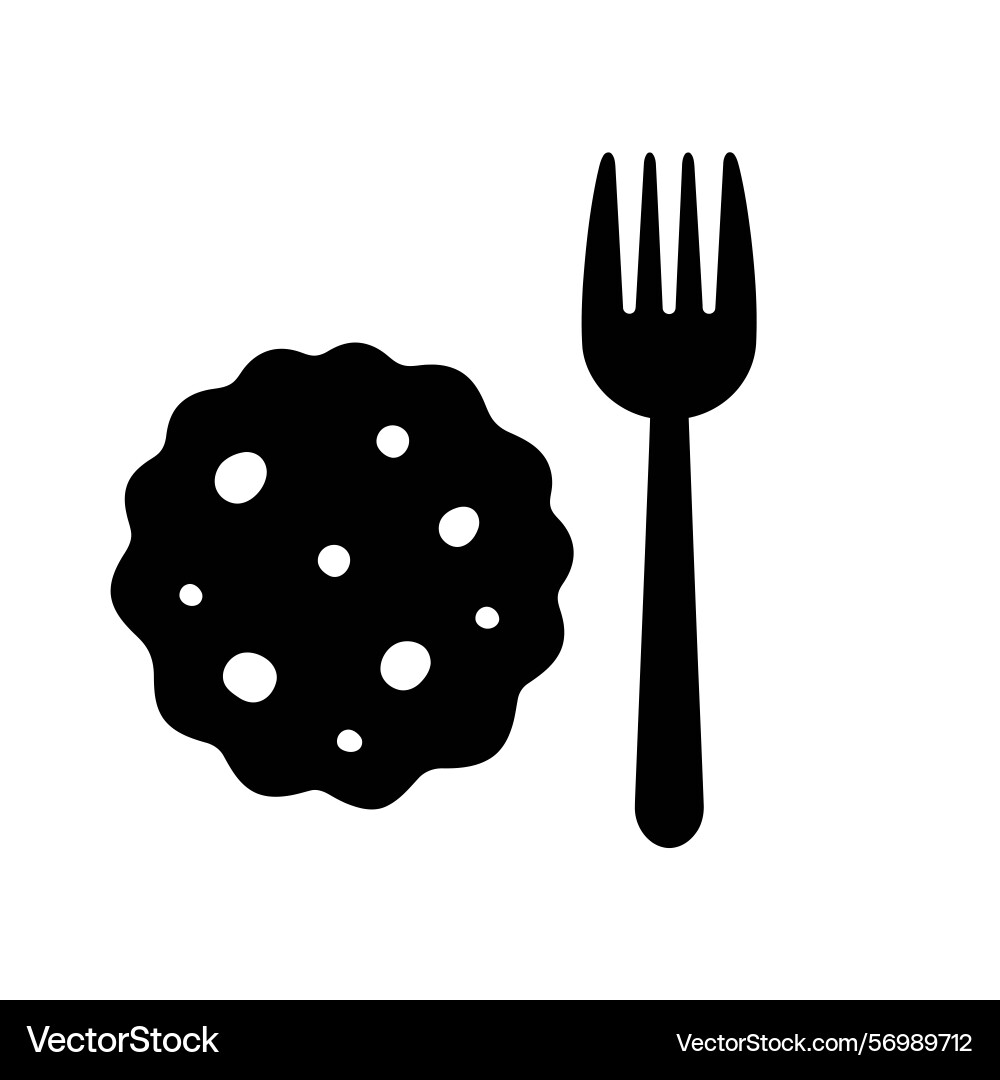 Cookie with fork icon Vector Image