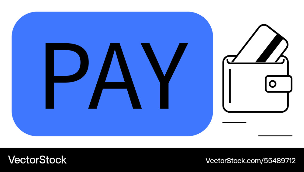Digital payment button with wallet and credit card Digital payment button with wallet and credit card vector image
