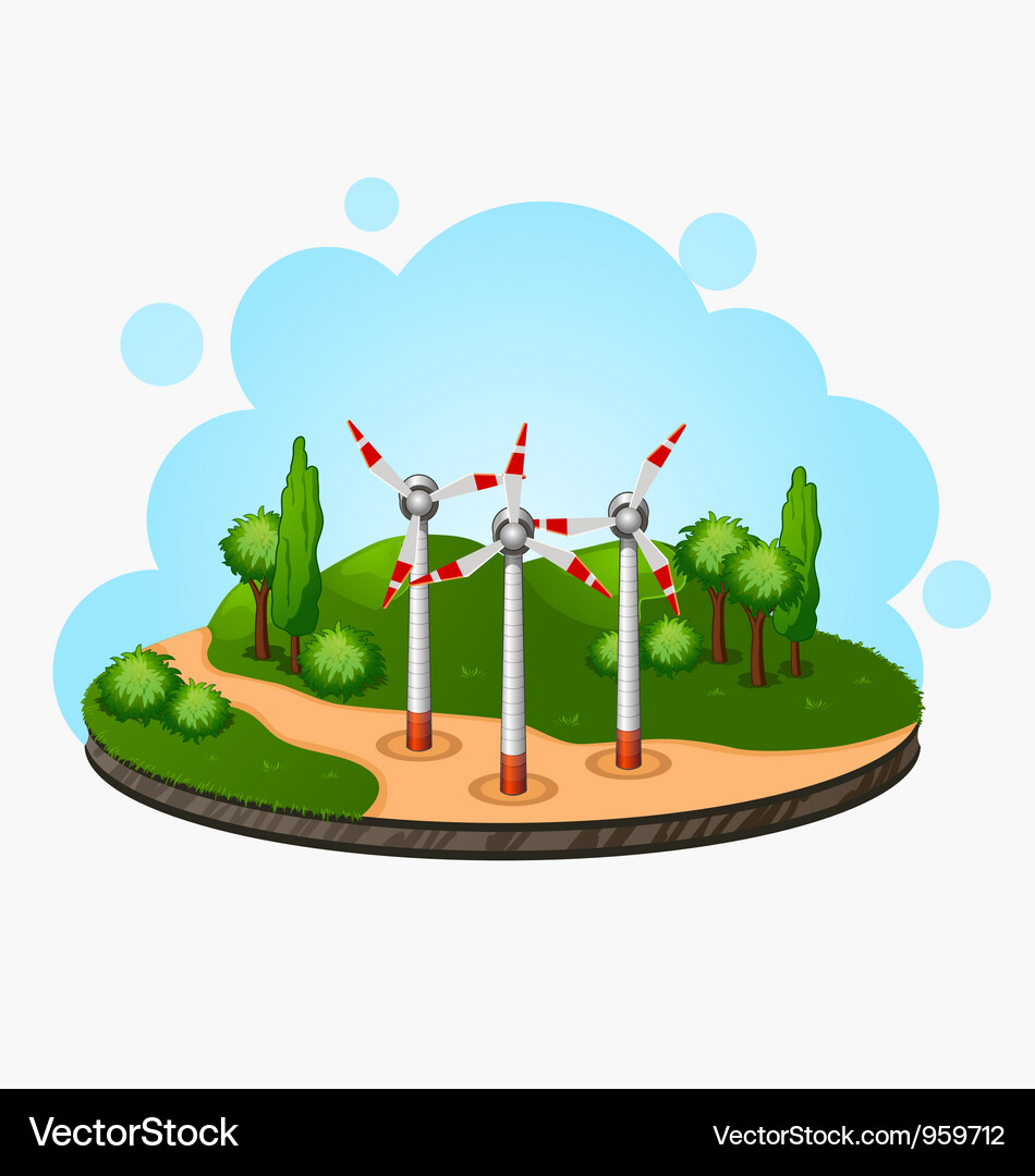 Ecology concept wind driven generators Vector Image