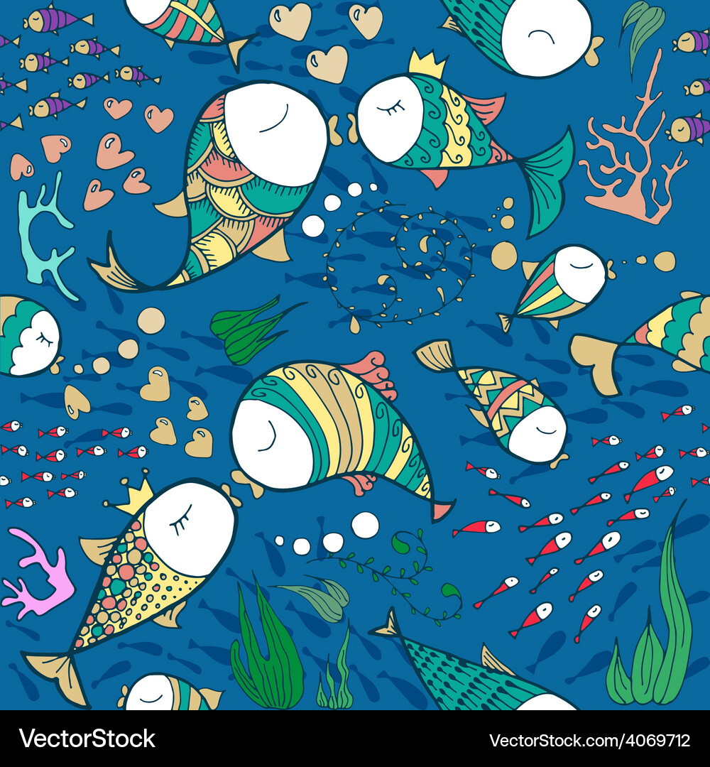 Fishpattern08 Vector Image