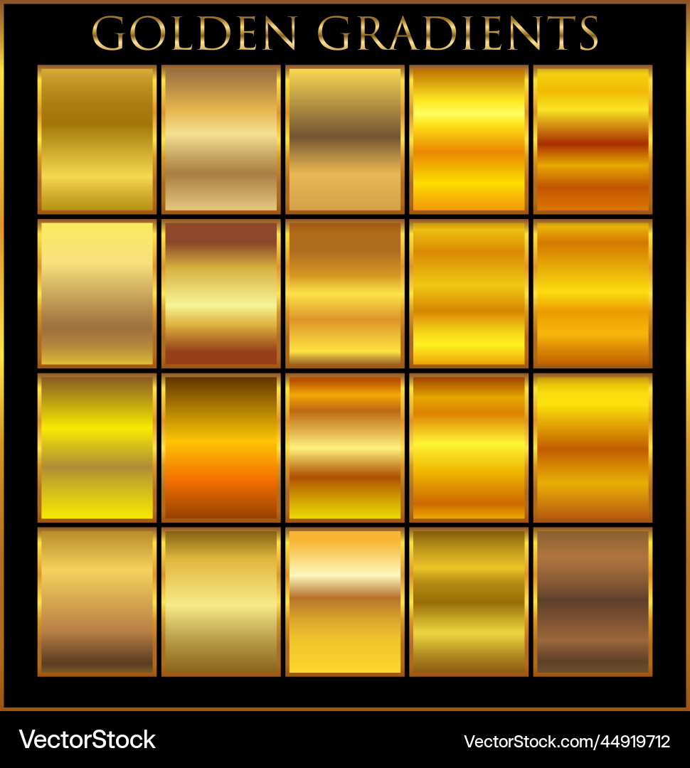 Gold gradient set background icon texture Gold gradient set background icon texture vector image