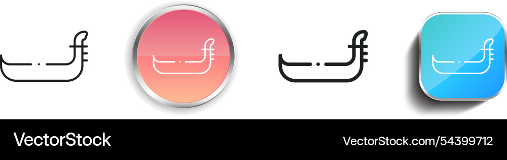 Gondola icon thin linear regular and button style vector image