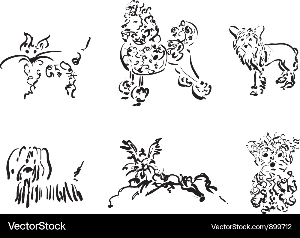 Hund Silhouettes Kollektion Vektorbild