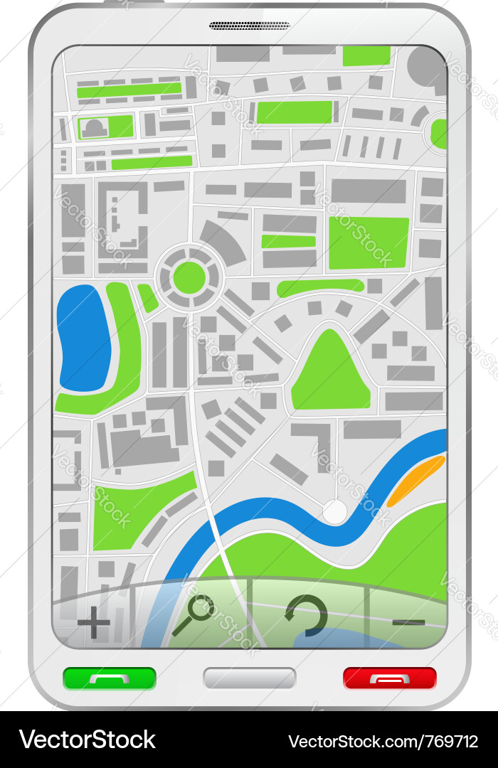 Mobile GPS Navigation App Vector Image