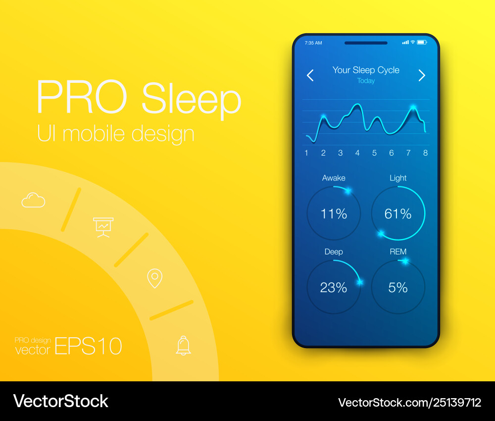 Mobile phone application for analytics stock Mobile phone application for analytics stock vector image