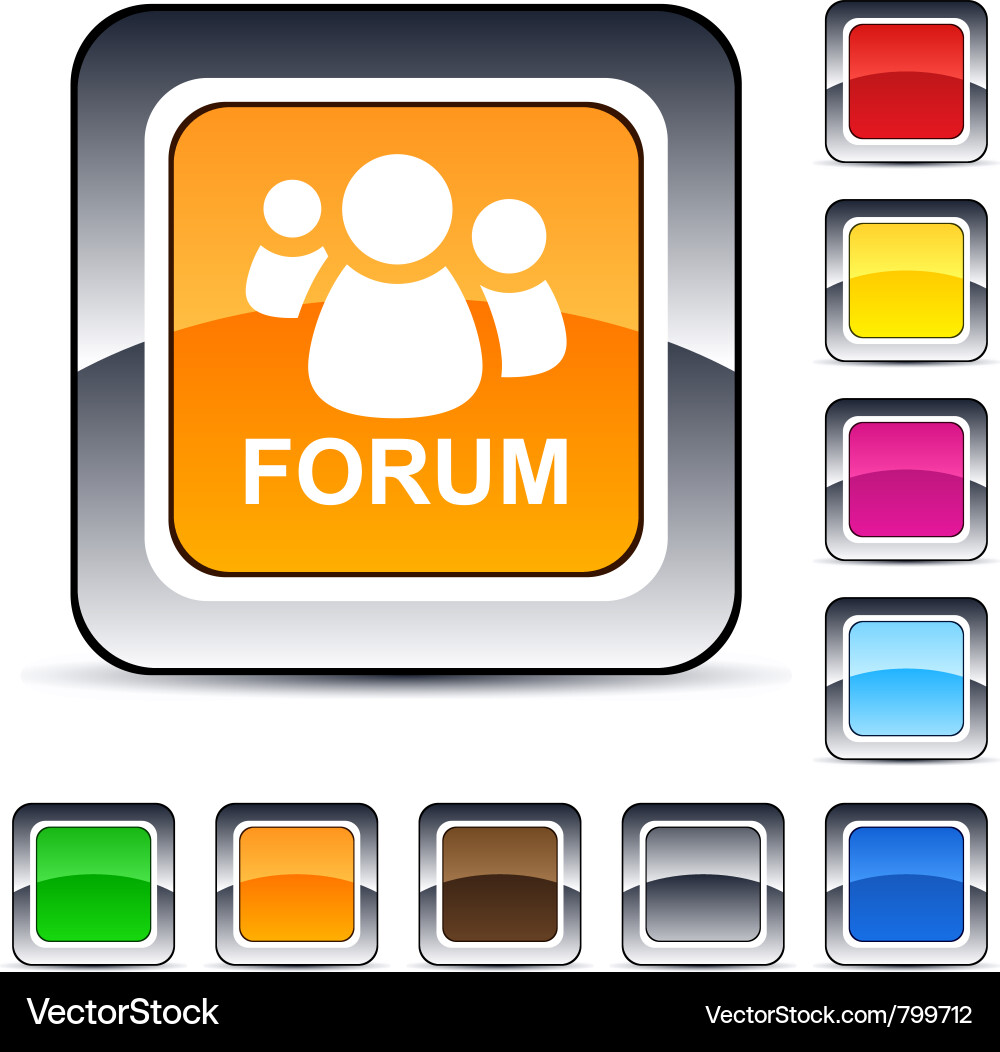 Modern Button Collection - Forum Style Vector Image