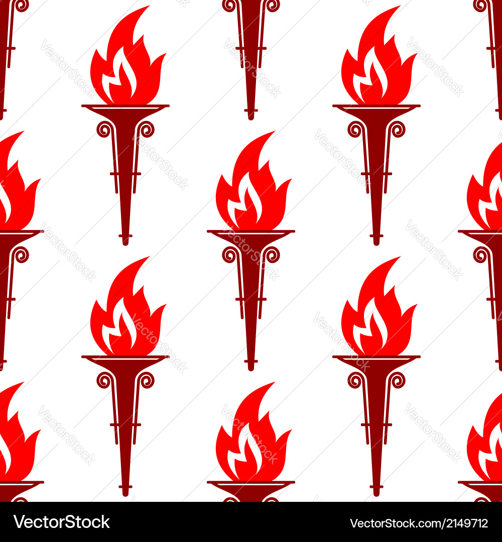 Red Flame Torch Pattern vector image