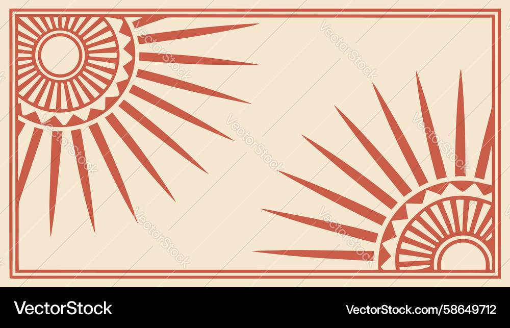 Sunburst pattern corner decorative element design Vector Image
