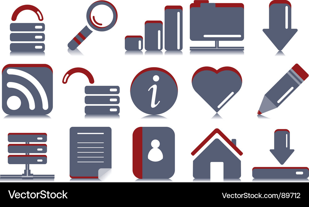 Website & Internet Icon Set Vector Image