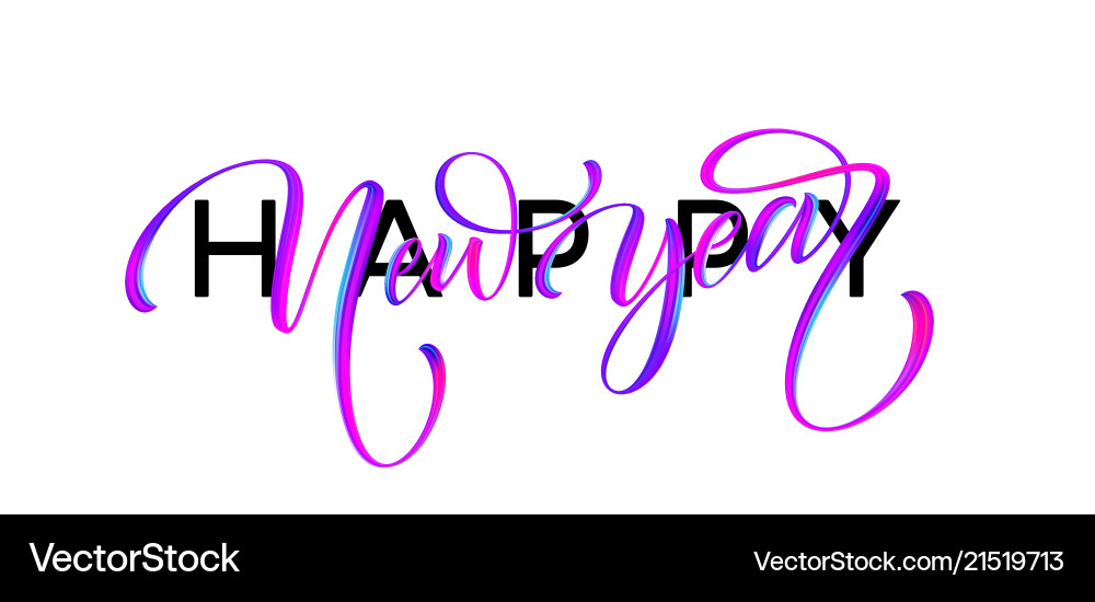 2019 new year of a colorful brushstroke oil 2019 new year of a colorful brushstroke oil vector image