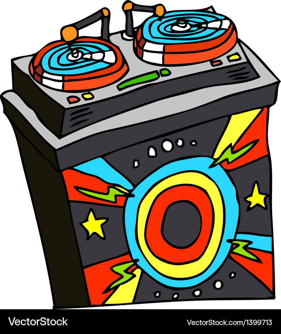 A record player is placed Vector Image