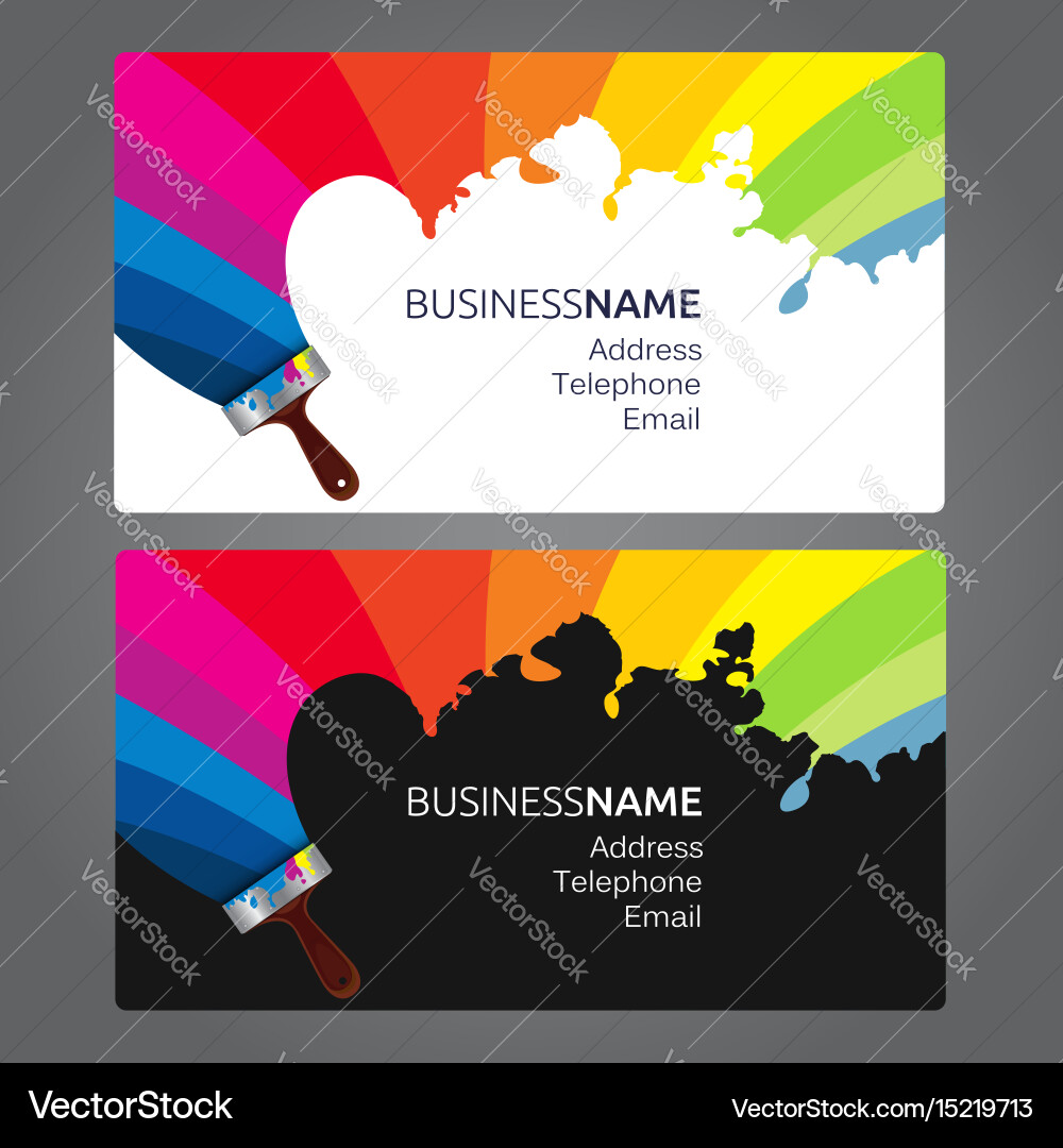 Business card paint Royalty Free Vector Image - VectorStock