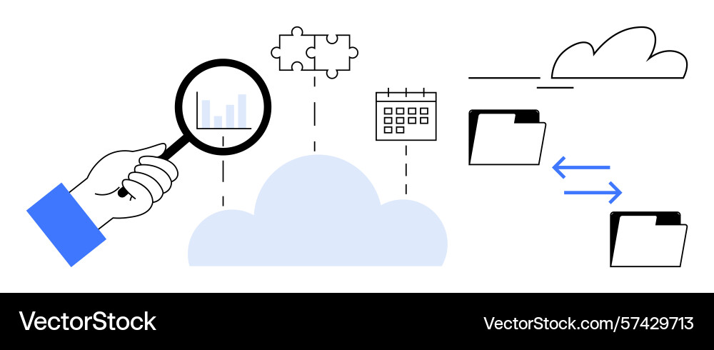 Cloud data integration and synchronization Cloud data integration and synchronization vector image