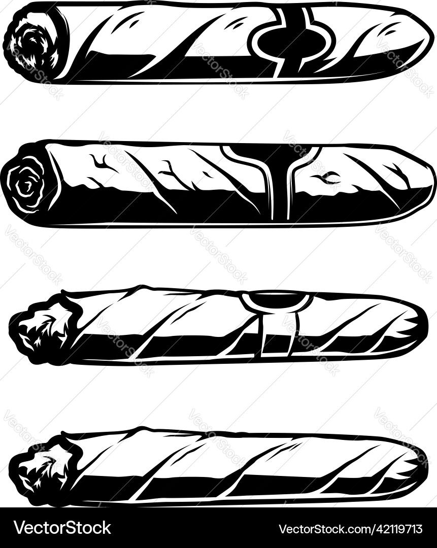 Cuban cigar in monochrome style design element Cuban cigar in monochrome style design element vector image