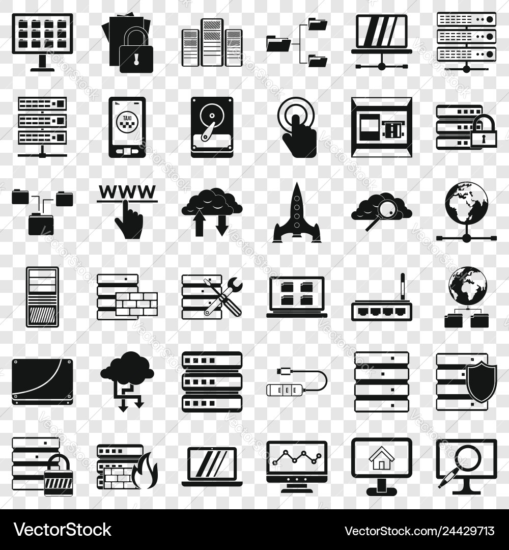 Data file icons set simple style vector image