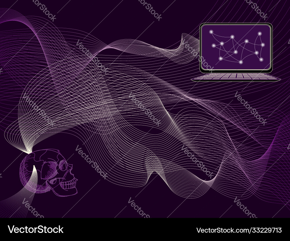 Deep Neural Network Brain Scan vektorbild