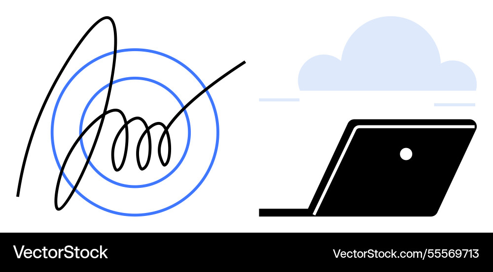 Digital signature and cloud computing connection Digital signature and cloud computing connection vector image
